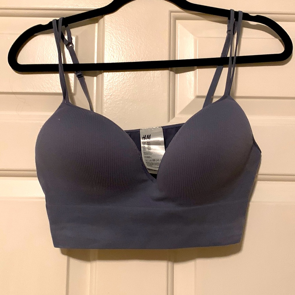 Bra slightly padded H&M 38C gray/blue